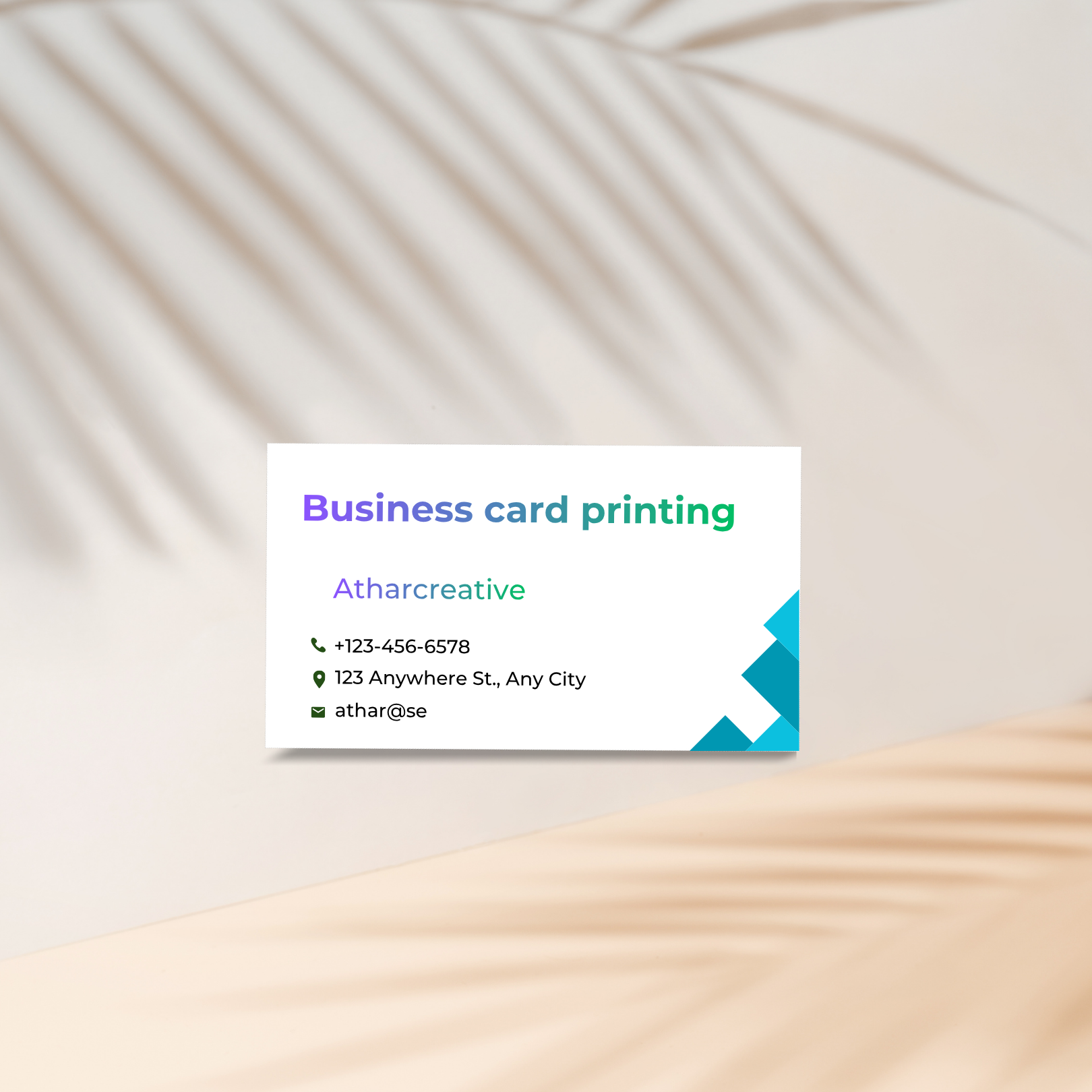 Business card printing mockup