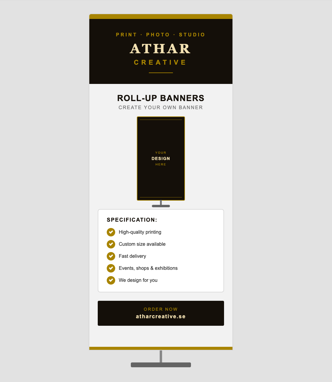 Roll-up banner display